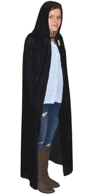 Plášť čierny s kapucňou 130cm