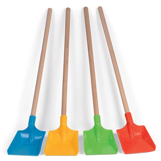 Plastová lopatka s drevenou rúčkou 75cm - modrá