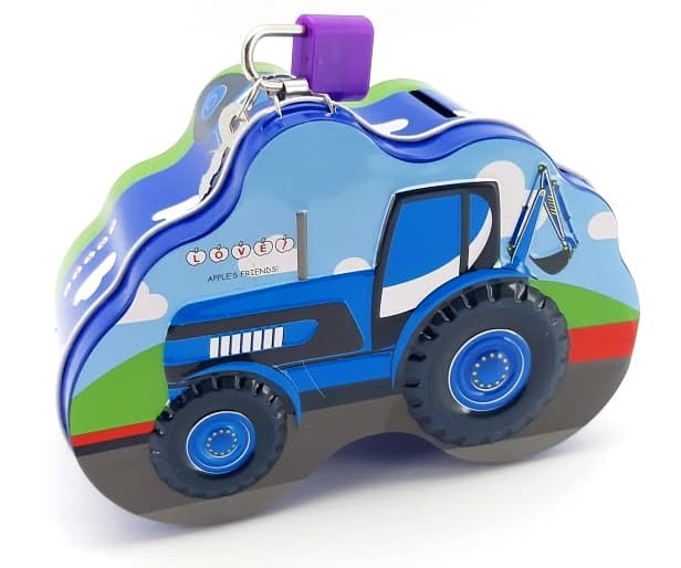 Plechová pokladnička traktor 14x10cm - náhodná