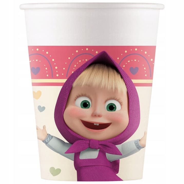 Poháre Masha papierové 200ml/8ks