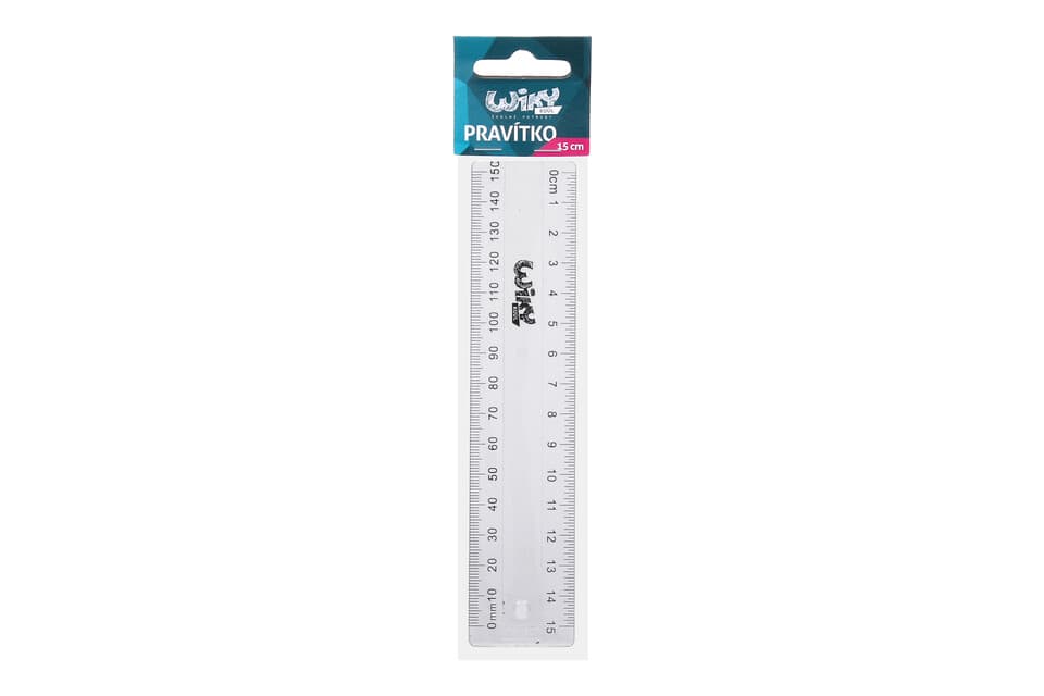 Pravítko 15cm transparentné