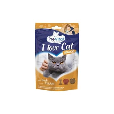 PreVital Snack pre mačky I Love cat 60g kura