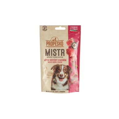 Propesko Mistr Snak pre psov kačacie kostičky 90g