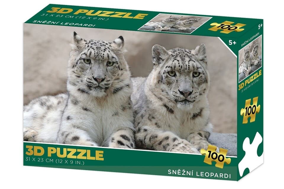 Puzzle 3D Snežný leopard 100 dielikov