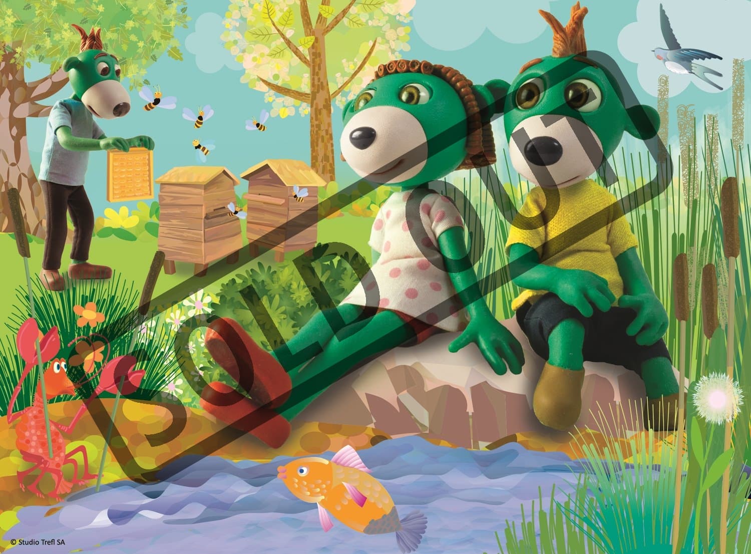 Puzzle Treflíci: U rybníka 30 dílků