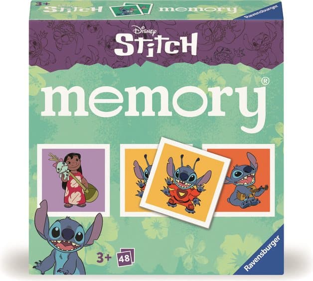 RAVENSBURGER Pexeso Disney: Stitch, 48 kartiček