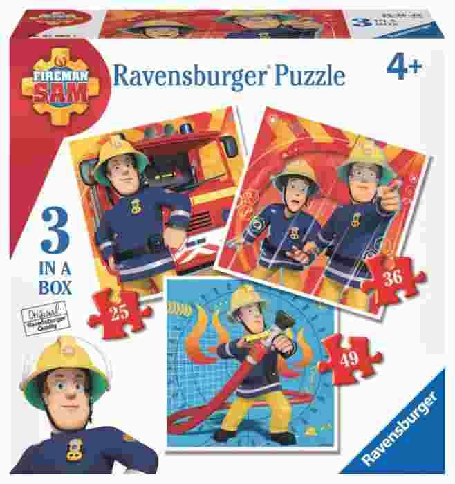 Ravensburger - Puzzle 3in1 Fireman Sam - 1-39 dielov