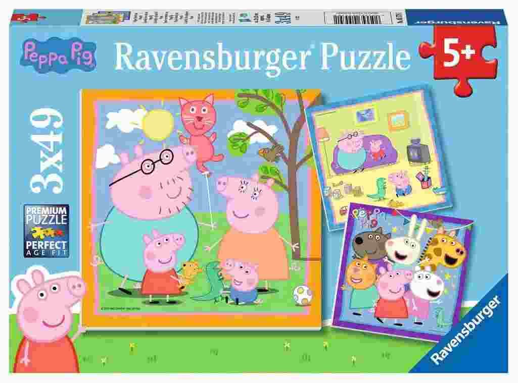 Ravensburger - Puzzle 3x49 Peppa Pig - 40-99 dielov