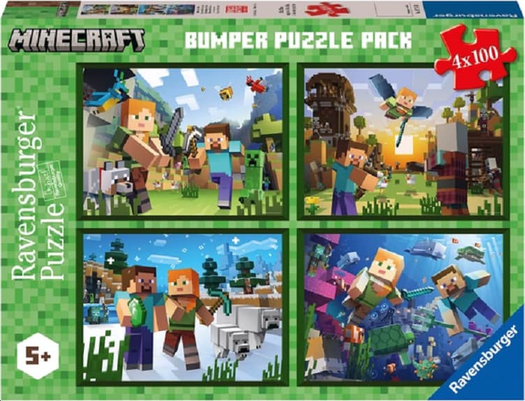 Ravensburger - Puzzle 4x100 Minecraft - 100 dielov