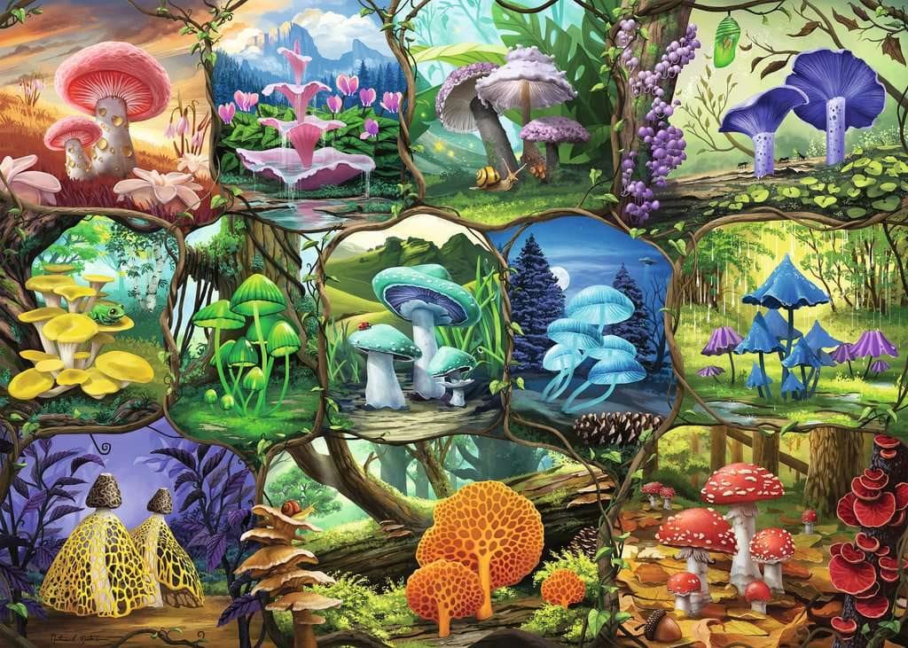 RAVENSBURGER Puzzle Barevné houbičky 1000 dílků