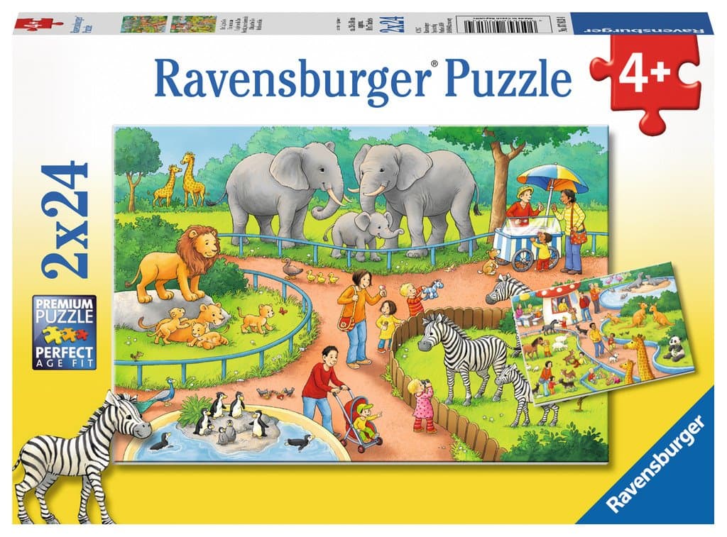 RAVENSBURGER Puzzle Den v zoo 2x24 dílků