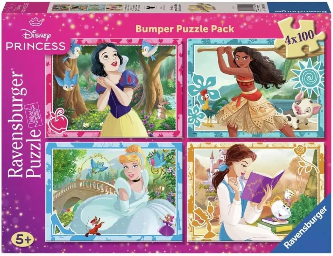 RAVENSBURGER Puzzle Disney princezny 4x100 dílků