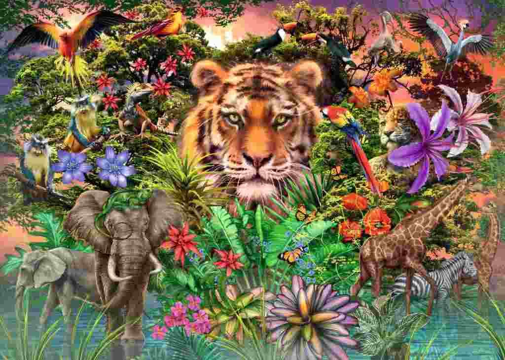 Ravensburger - Puzzle Exotic animals - 1000 dielov