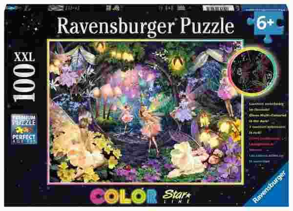 Ravensburger - Puzzle Fairy Garden neon - 100 dielov