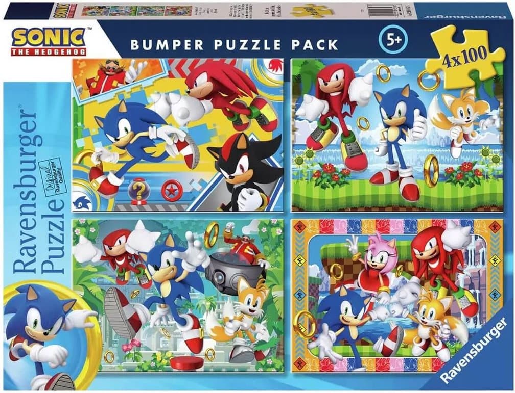 RAVENSBURGER Puzzle Ježek Sonic 4x100 dílků