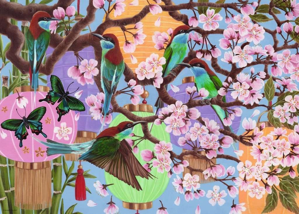 RAVENSBURGER Puzzle Květy třešní 1000 dílků