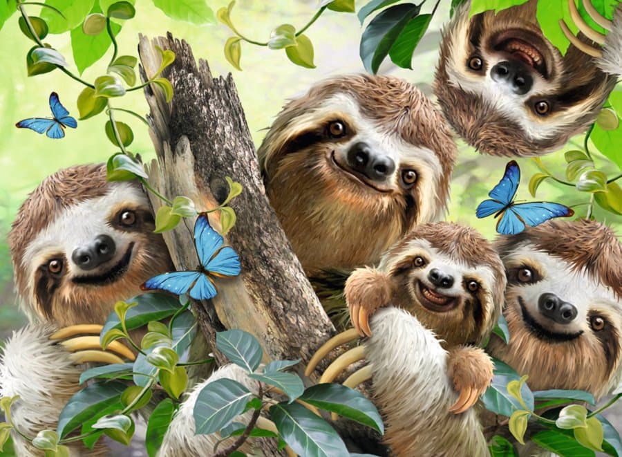 RAVENSBURGER Puzzle Lenochodí selfie 500 dílků