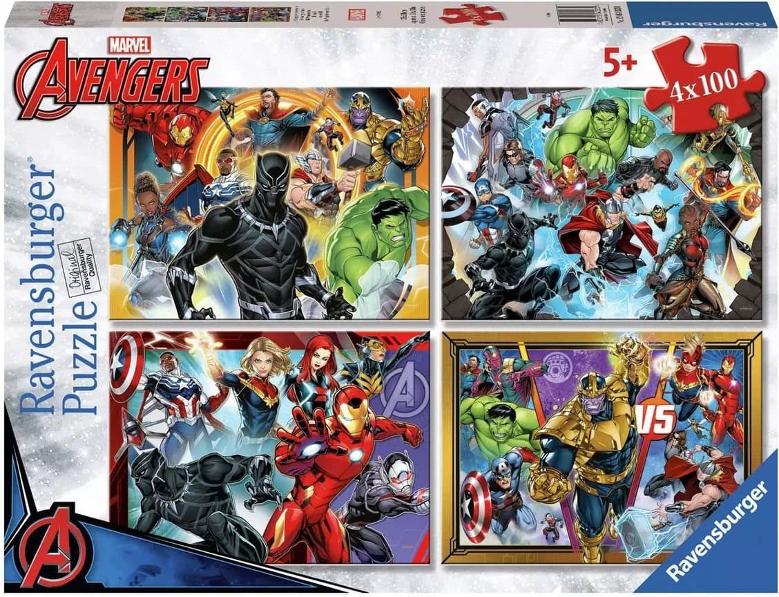 RAVENSBURGER Puzzle Marvel: Avengers 4x100 dílků