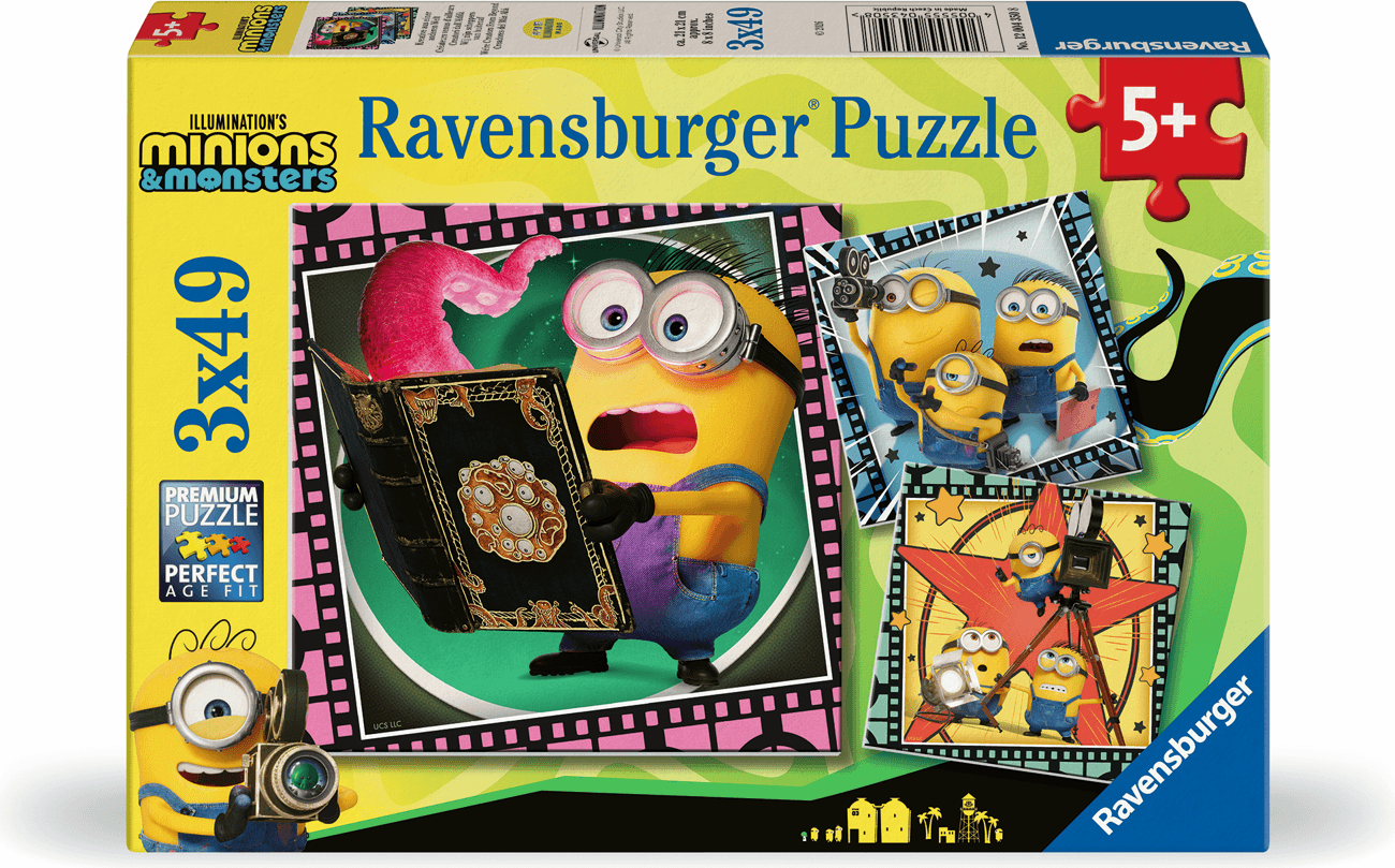 RAVENSBURGER Puzzle Mimoni a monstra 3x49 dílků
