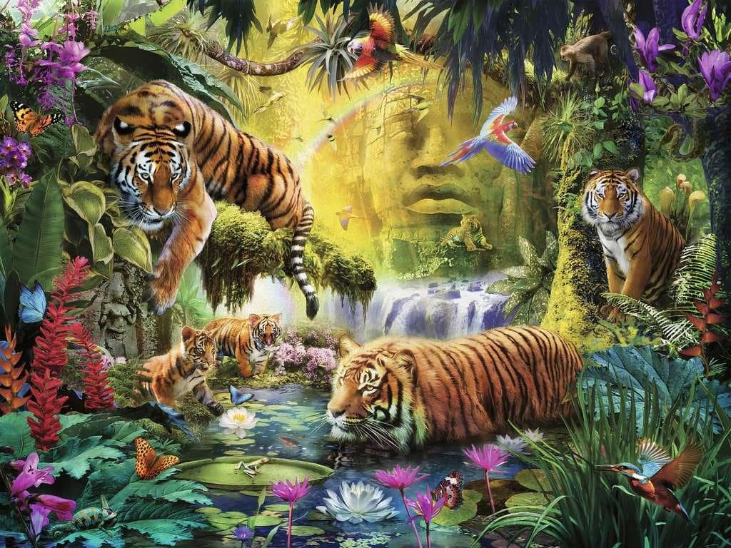 RAVENSBURGER Puzzle Pokojní tygři 1500 dílků