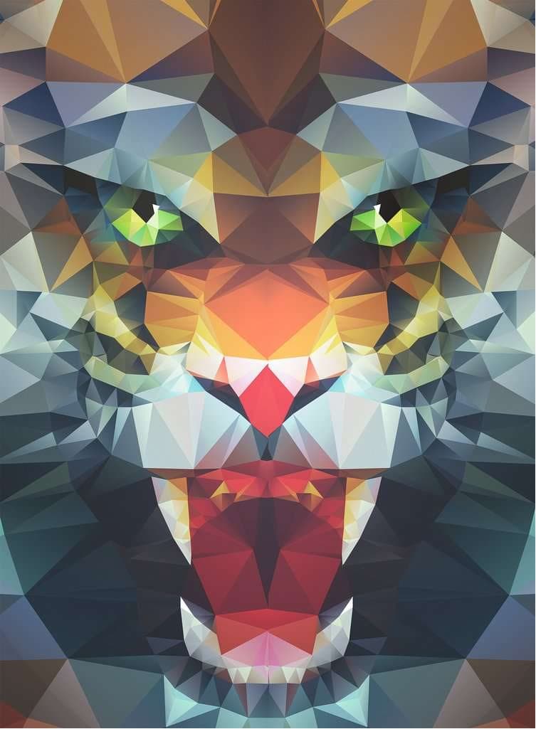 RAVENSBURGER Puzzle Polygonový tygr 500 dílků