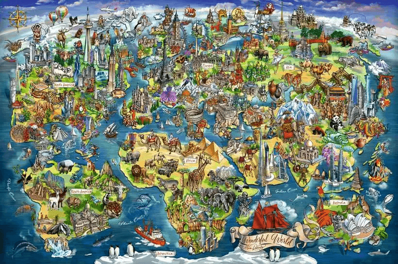 RAVENSBURGER Puzzle Svět na mapě 5000 dílků
