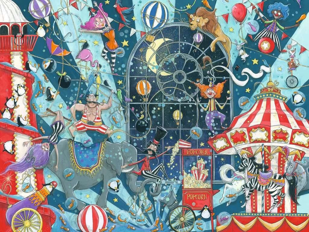 RAVENSBURGER Puzzle Vítejte v cirkusu 1500 dílků