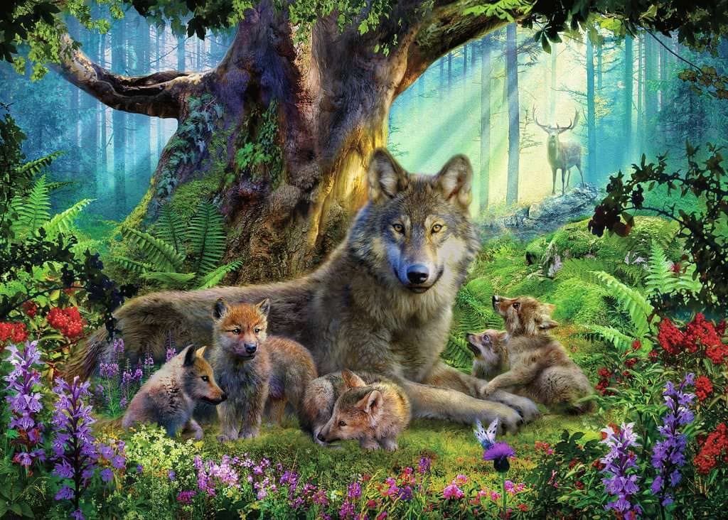 RAVENSBURGER Puzzle Vlci v lese 1000 dílků