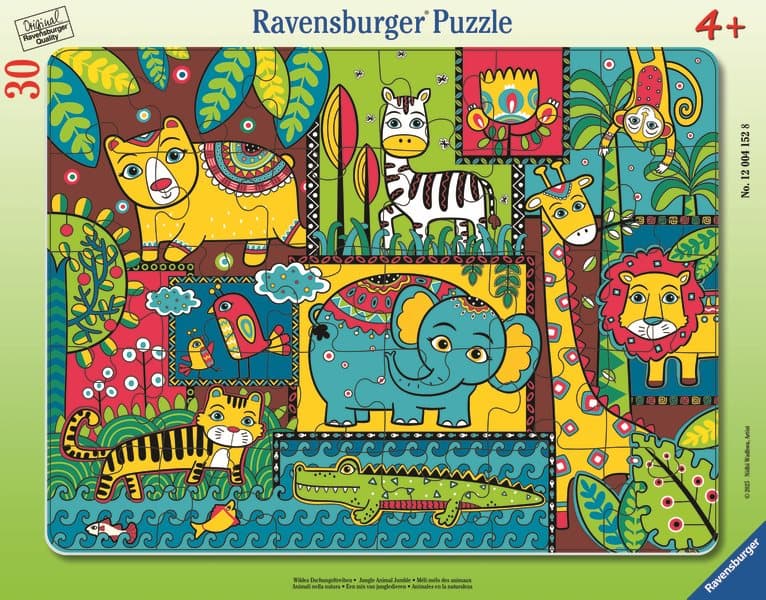 RAVENSBURGER Puzzle Zvířátka v džungli 30 dílků