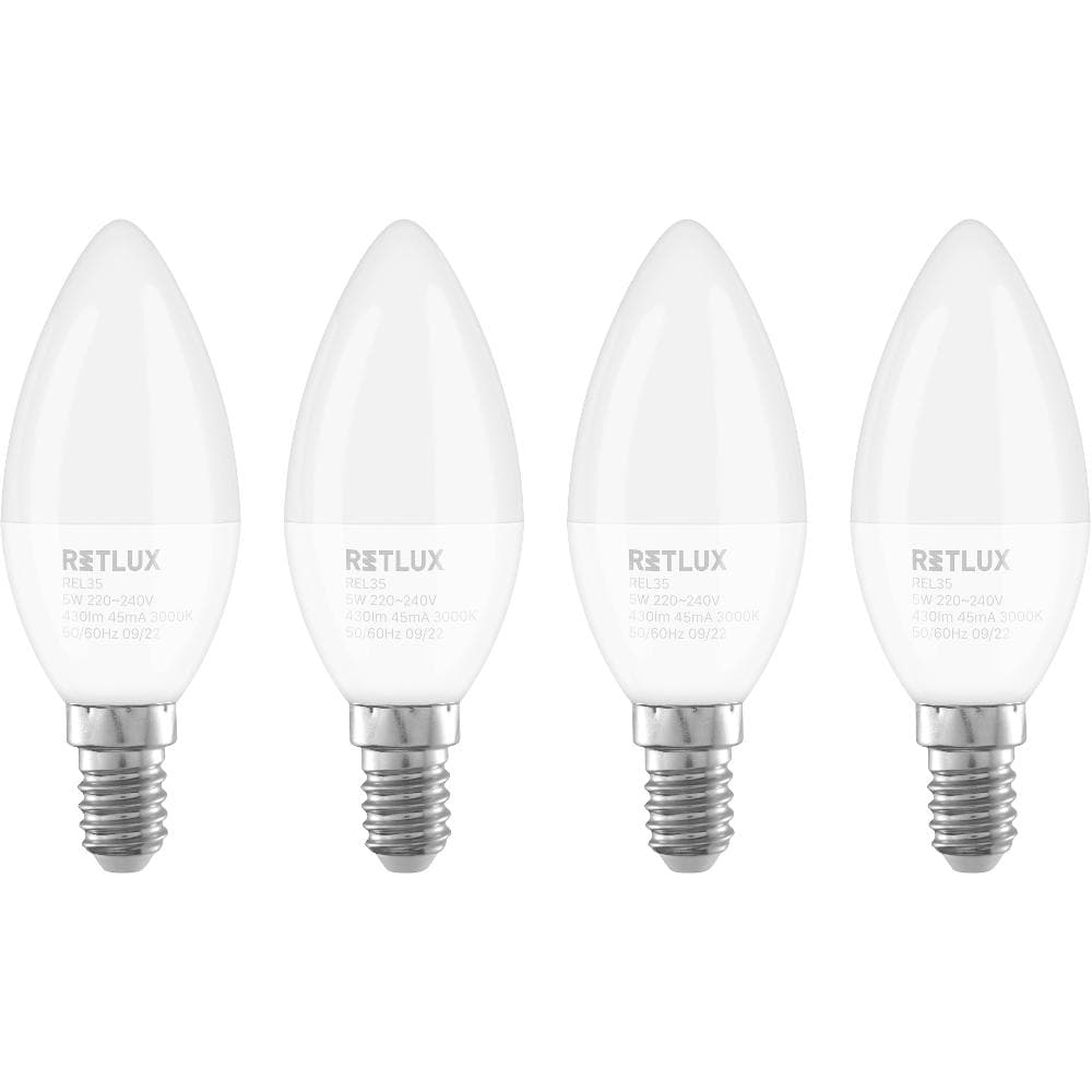 REL 35 LED C37 4x5W E14 WW RETLUX