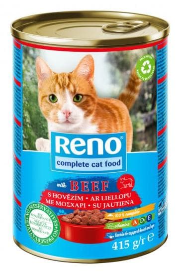 Reno konzerva pre mačky hovädzia 415g