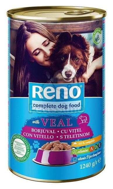 Reno konzerva pre psy teľa 1240g