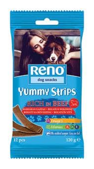 Reno Snack mäsité prúžky pre psov 120g hovädzie