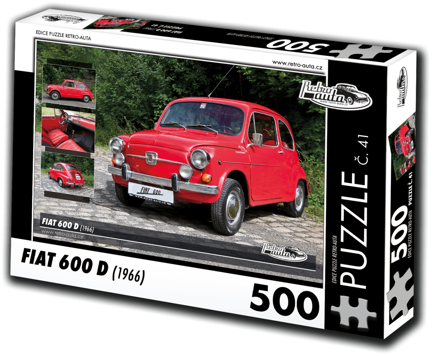 RETRO-AUTA Puzzle č. 41 Fiat 600 D (1966) 500 dílků