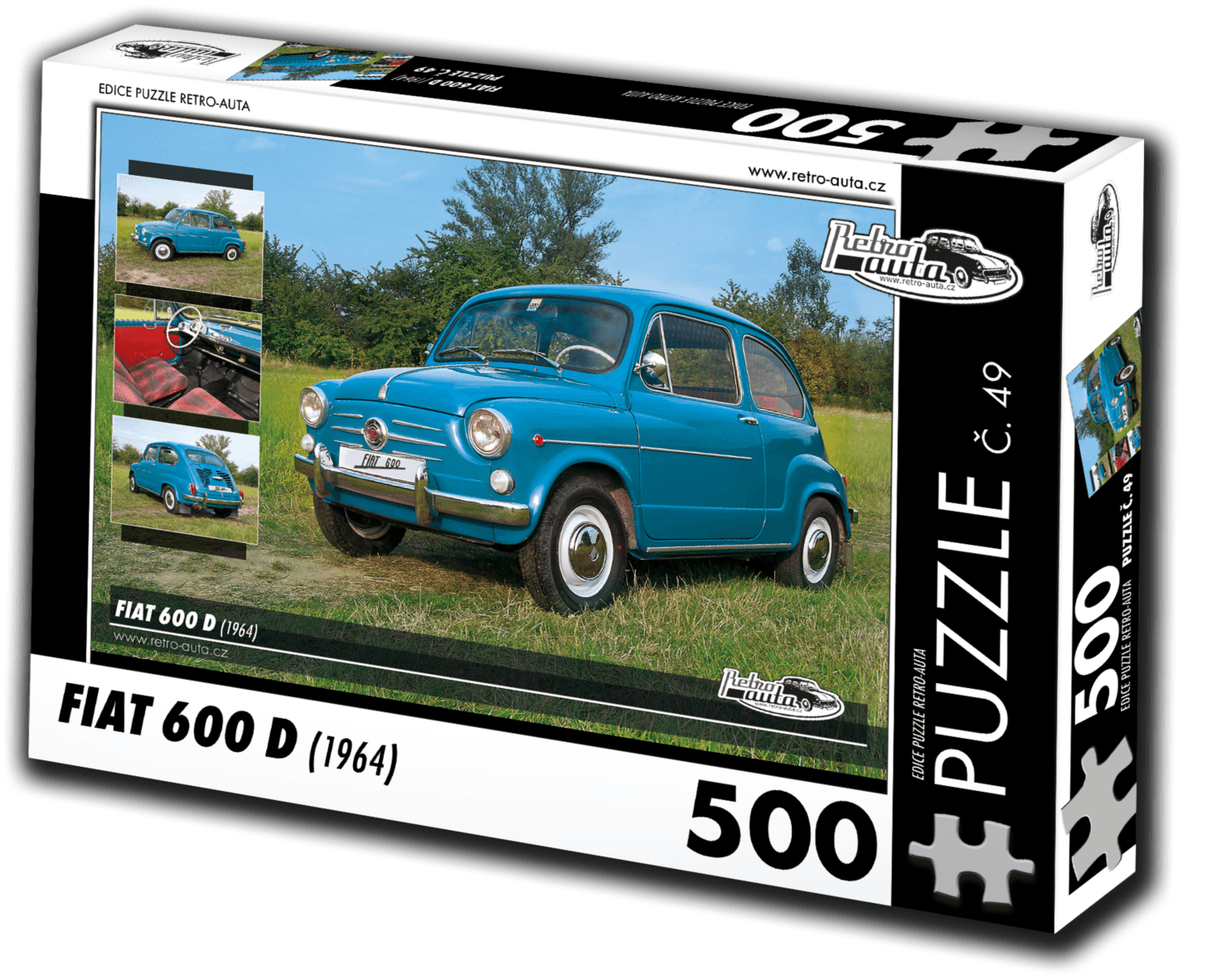 RETRO-AUTA Puzzle č. 49 Fiat 600 D (1964) 500 dílků