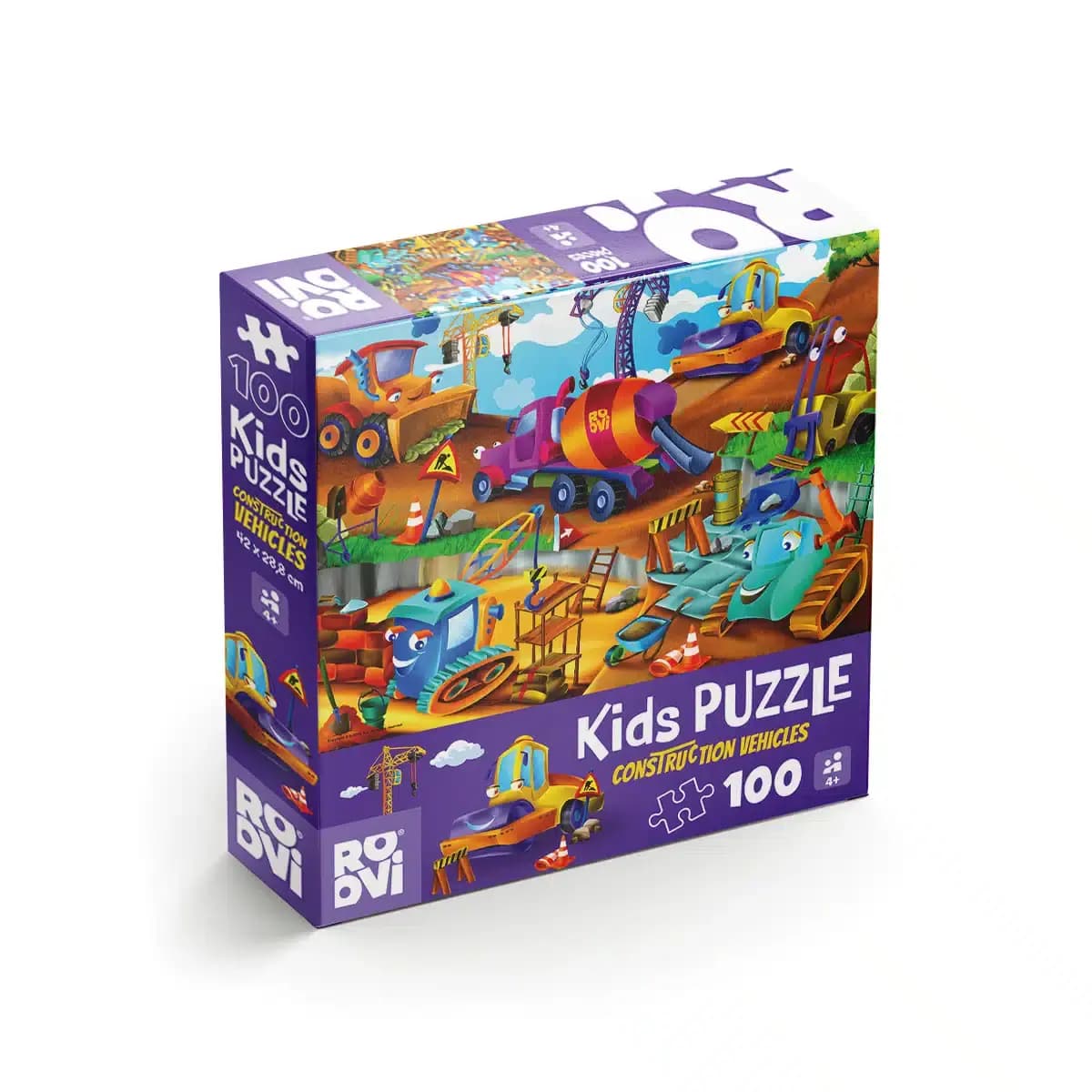 Roovi - Puzzle Construction Vehicles - 100 dielov