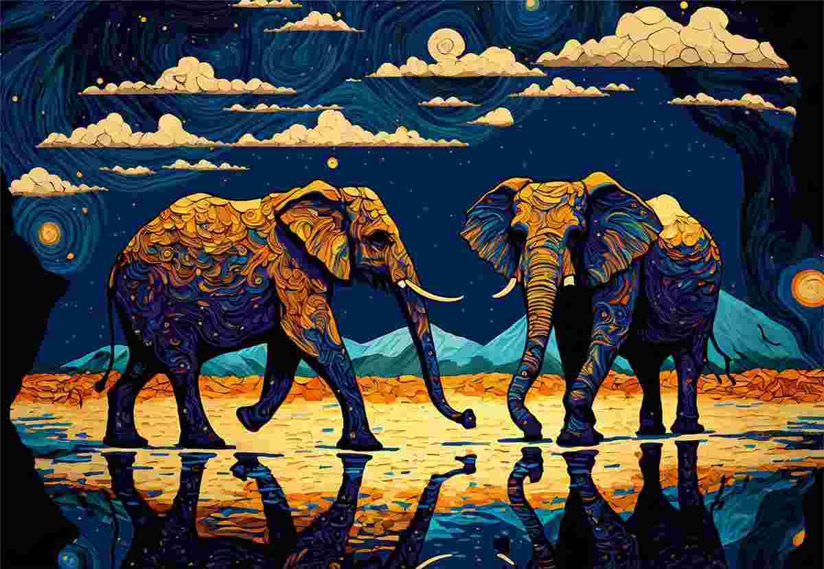 Roovi - Puzzle Vibrant Elephants - 1000 dielov