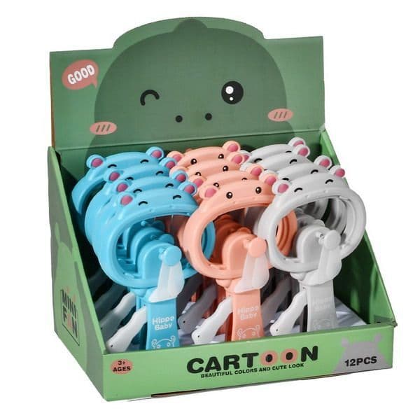 Ručný ventilátor Hroch 18cm - sivá