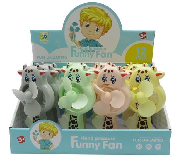 Ručný ventilátor Žirafa 17,5cm - sivá