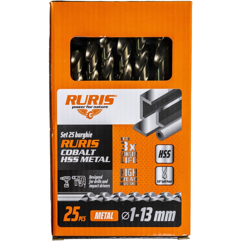 RURIS set 25 vrtákov Kobalt hss do železa
