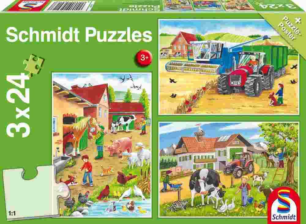 Schmidt - Puzzle 3x24 On the farm - 40-99 dielov