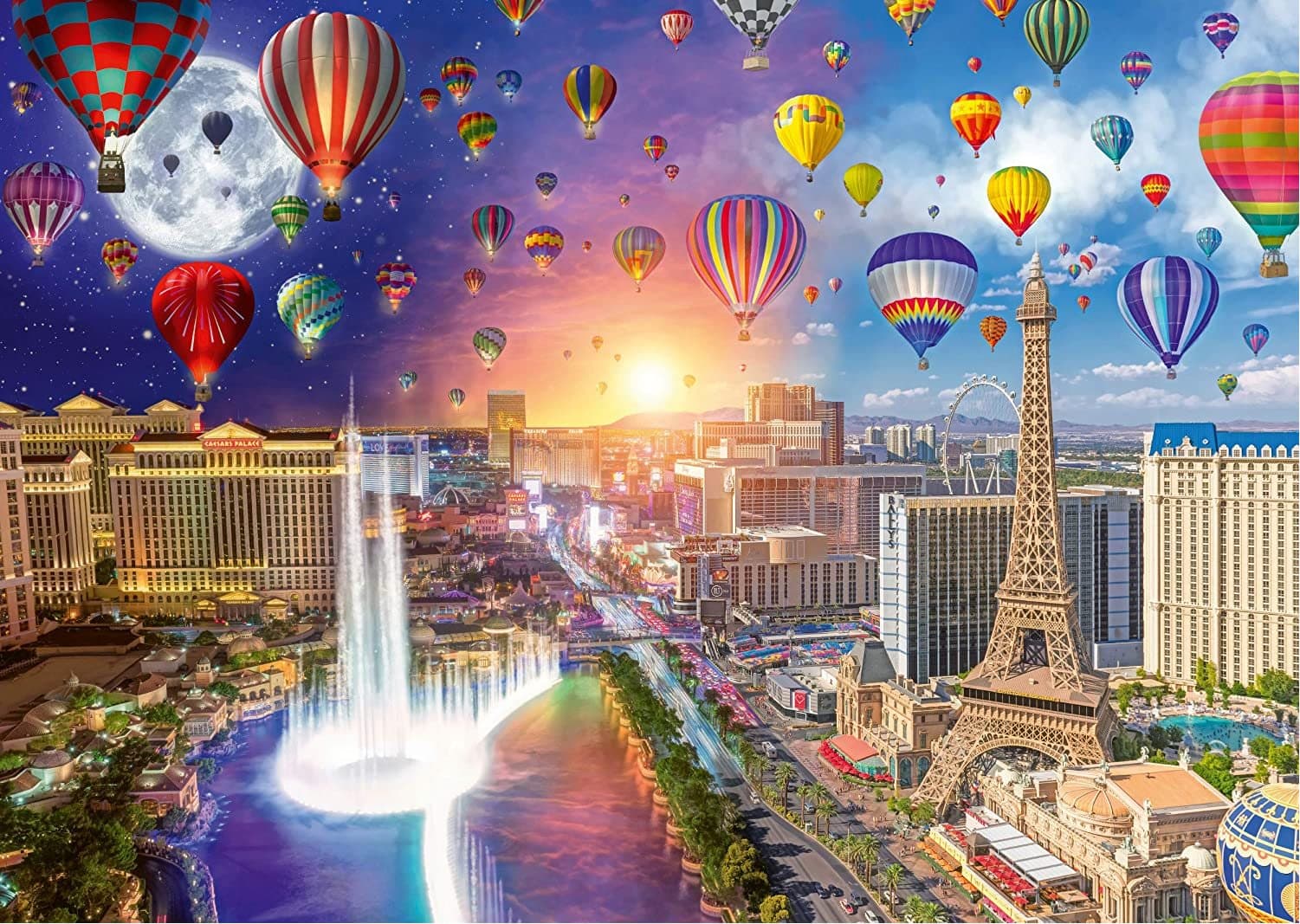 SCHMIDT Puzzle Den a noc: Las Vegas 1000 dílků