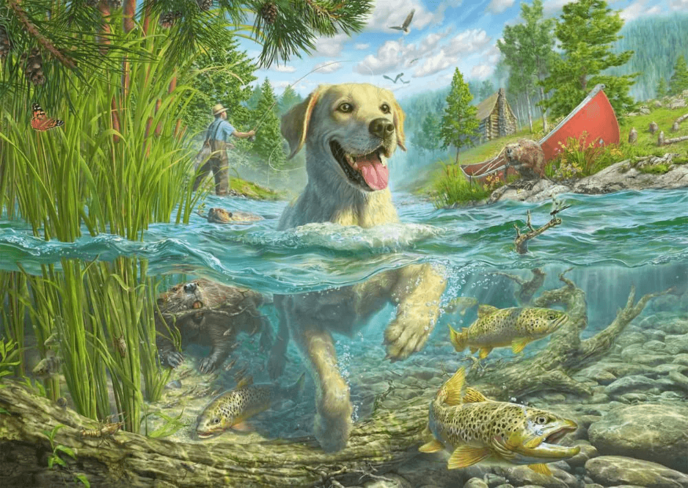 SCHMIDT Puzzle Labrador na rybách 1000 dílků