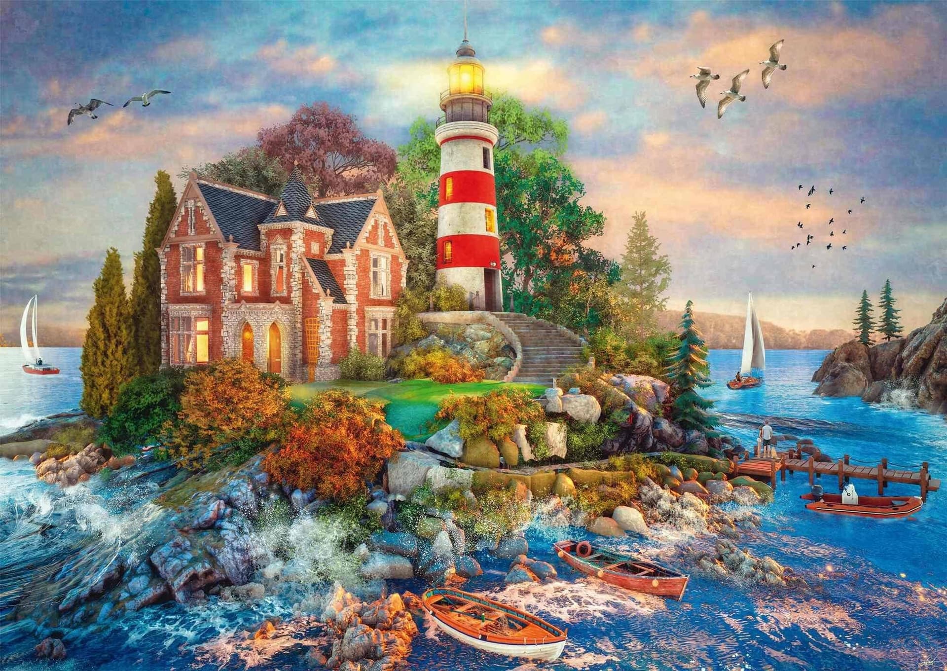SCHMIDT Puzzle Maják na skále 500 dílků
