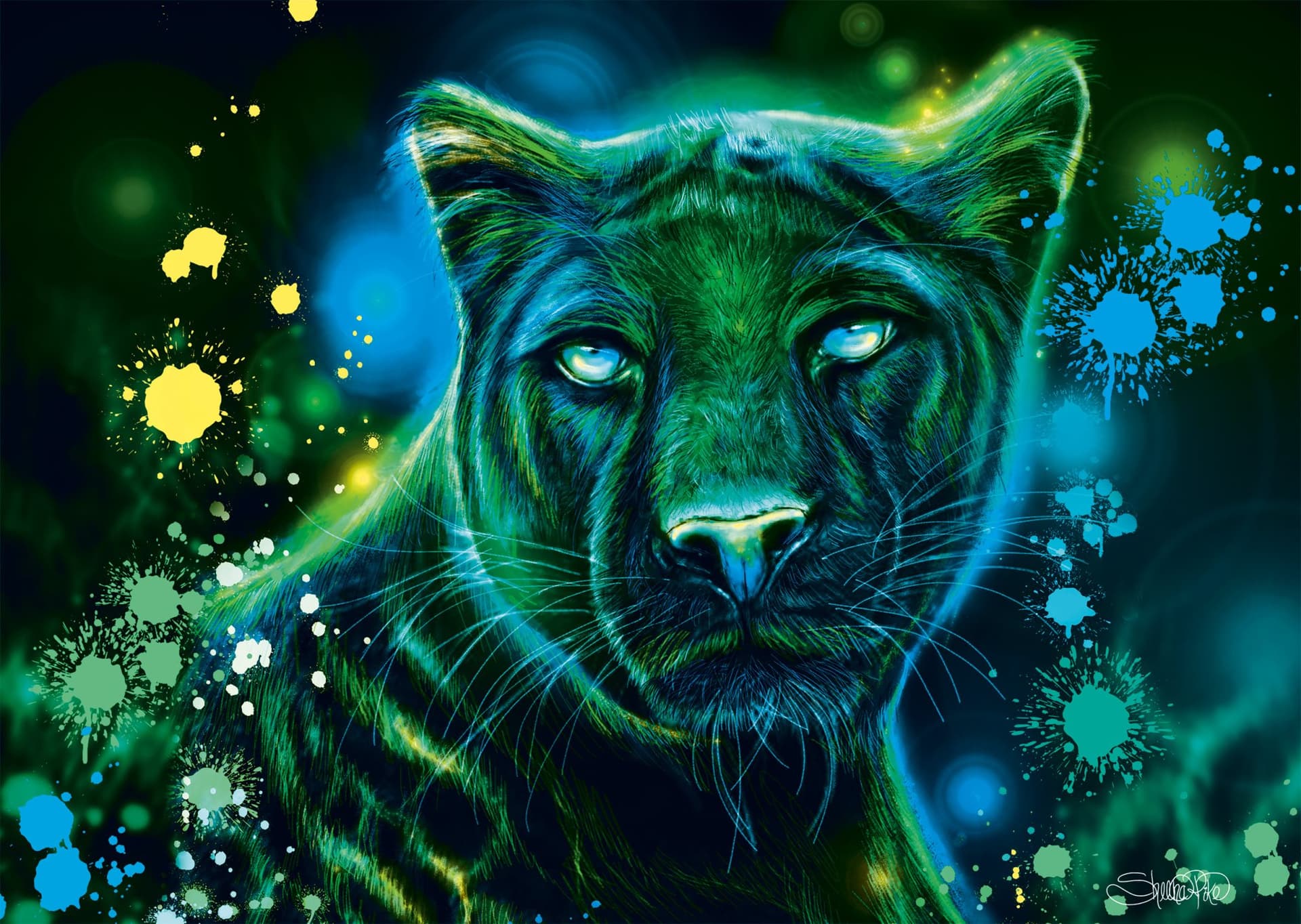 SCHMIDT Puzzle Neon: Panter 1000 dílků