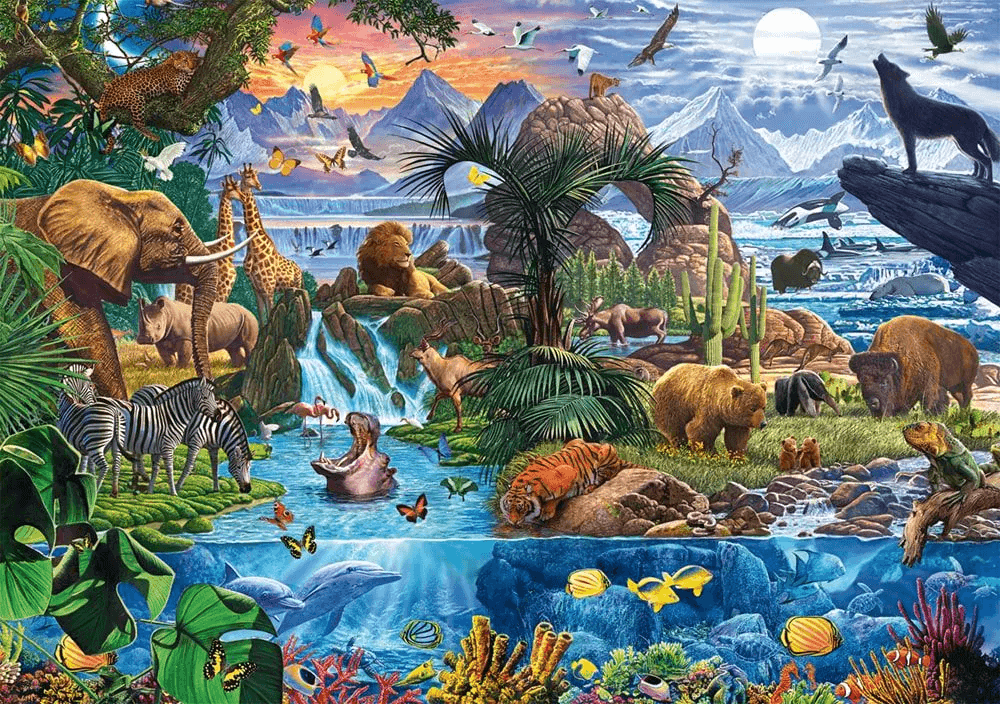 SCHMIDT Puzzle Panorama světa zvířat 1500 dílků