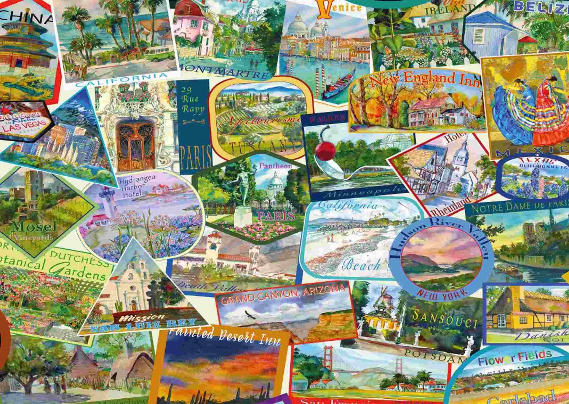 Schmidt - Puzzle Travel Stickers - 1000 dielov