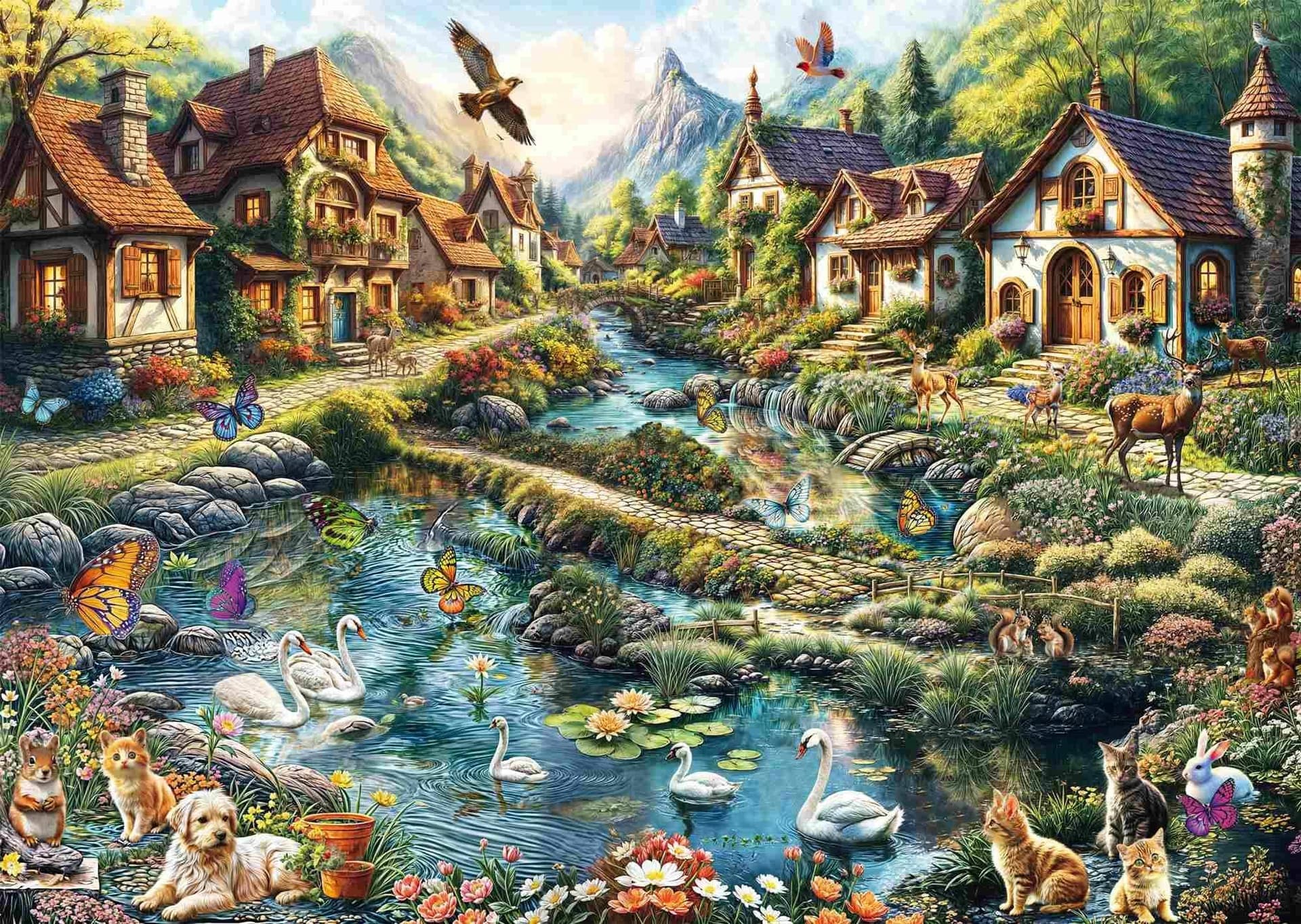 SCHMIDT Puzzle Vesnice na okraji lesa 1000 dílků