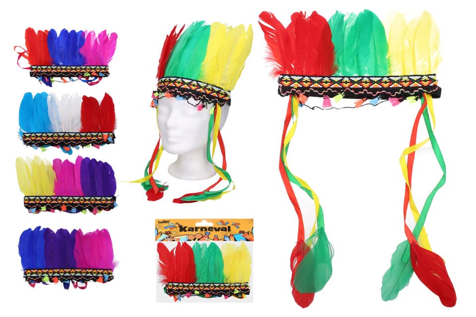 Set karneval čelenka indián Mix 28x19cm