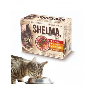 Shelma kapsička pre mačky 12x85g (kur-hov, kač-mor)